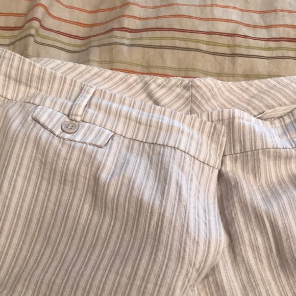 Dress crop pants. Linen and white striped. - Picture 2 of 6